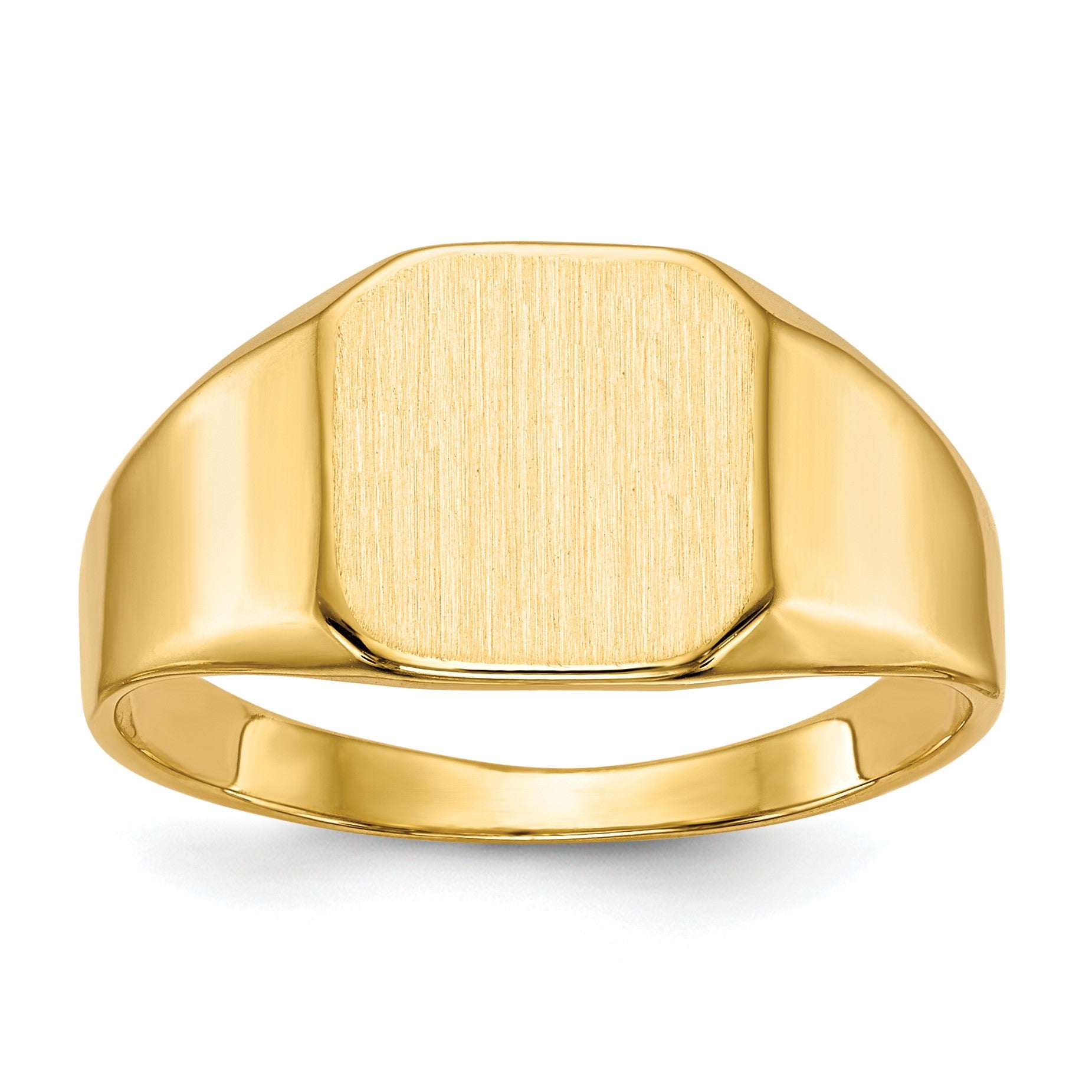 14k 11.0x11.0mm Octagon Closed Back Mens Signet Ring