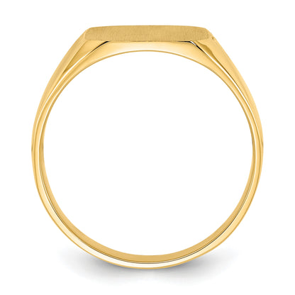 14k 13.0x12.0mm Octagon Closed Back Mens Signet Ring