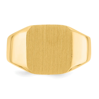 14k 13.0x12.0mm Octagon Closed Back Mens Signet Ring