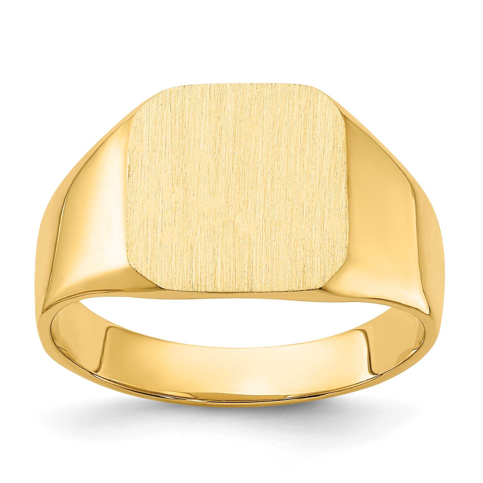 14k 13.0x12.0mm Octagon Closed Back Mens Signet Ring