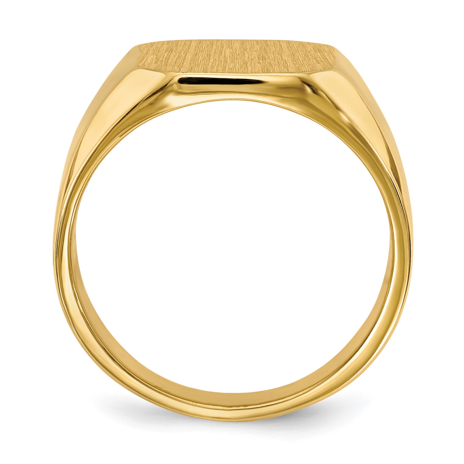 14k 13.0x15.5mm Octagon Closed Back Mens Signet Ring