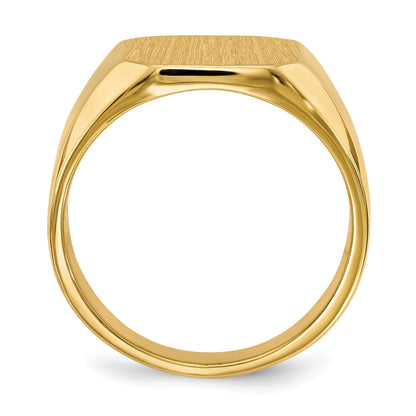 14k 13.0x15.5mm Octagon Closed Back Mens Signet Ring