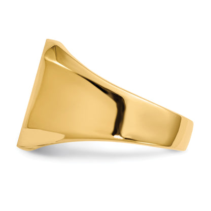 14k 13.0x15.5mm Octagon Closed Back Mens Signet Ring