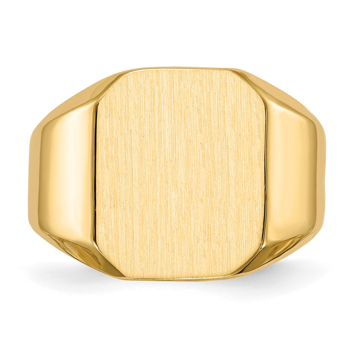 14k 13.0x15.5mm Octagon Closed Back Mens Signet Ring