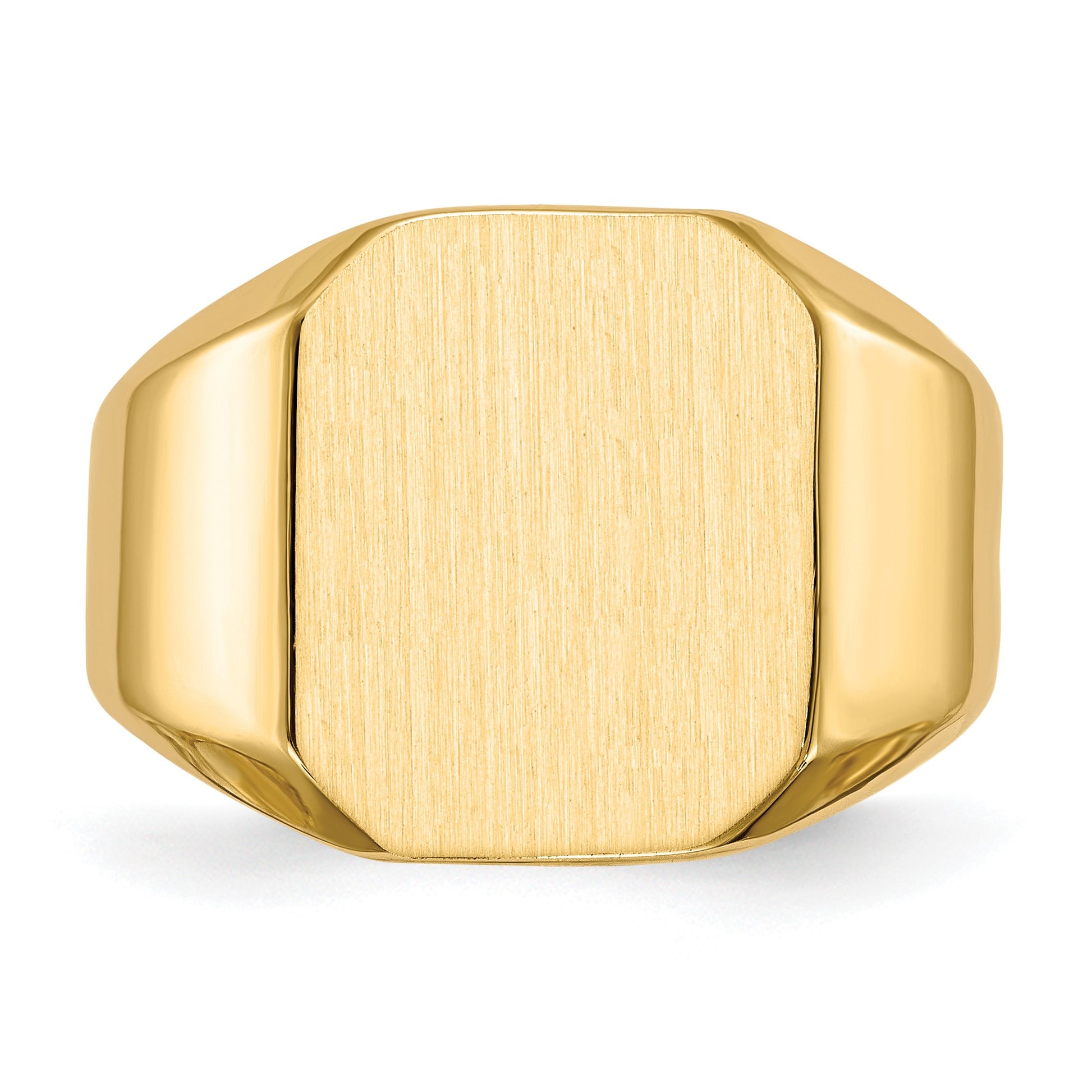 14k 13.0x15.5mm Octagon Closed Back Mens Signet Ring