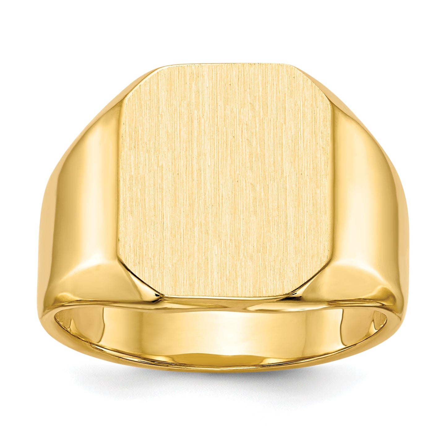 14k 13.0x15.5mm Octagon Closed Back Mens Signet Ring