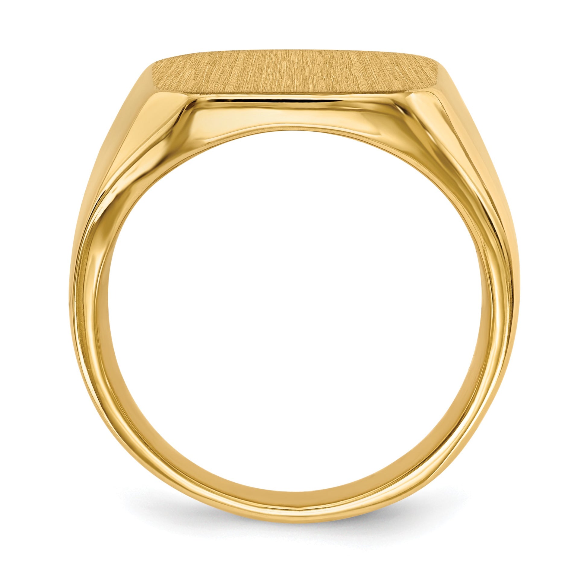 14k 15.0x17.0mm Octagon Closed Back Mens Signet Ring