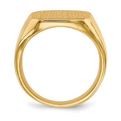 14k 17.0x15.0mm Closed Back Men's Signet Ring