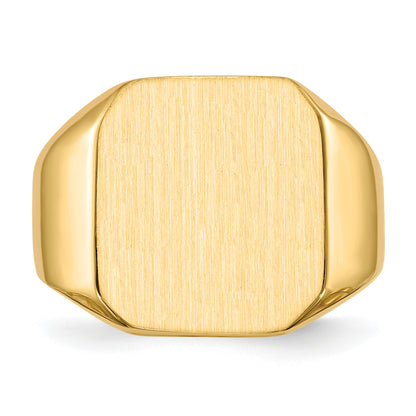 14k 15.0x17.0mm Octagon Closed Back Mens Signet Ring