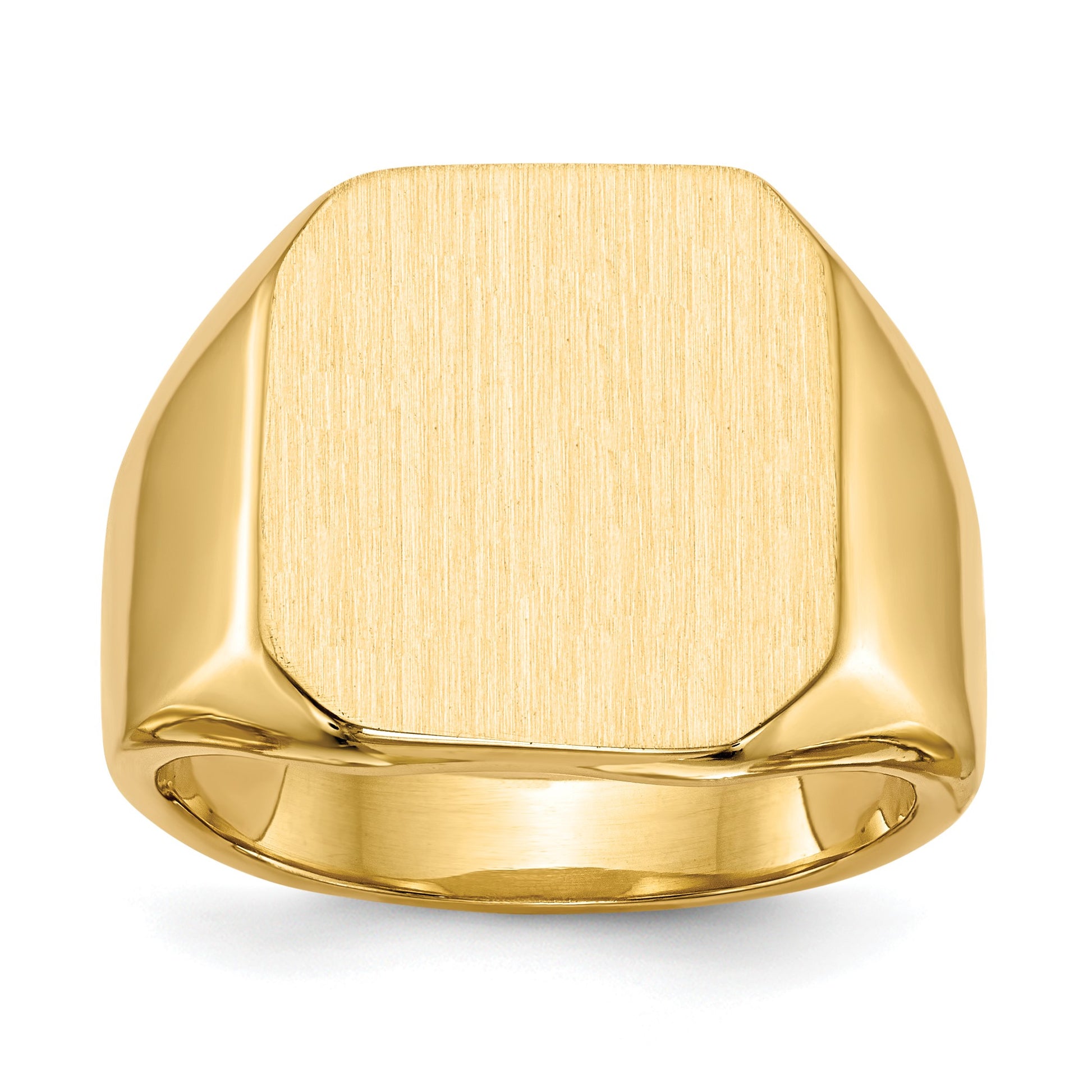 14k 15.0x17.0mm Octagon Closed Back Mens Signet Ring