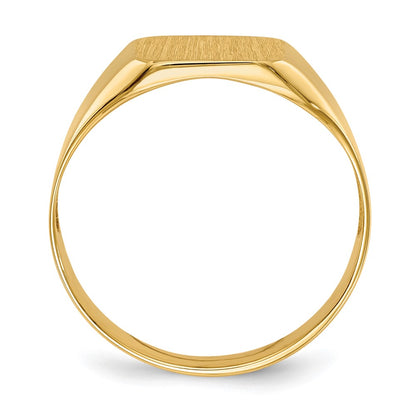 14k 11.0x11.0mm Open Back Mens Signet Ring