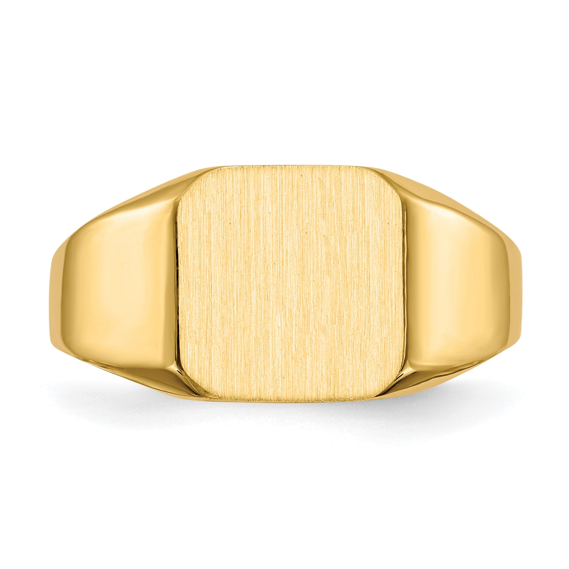 14k 11.0x11.0mm Octagon Open Back Mens Signet Ring