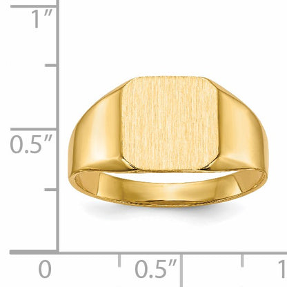 14k 11.0x11.0mm Octagon Open Back Mens Signet Ring