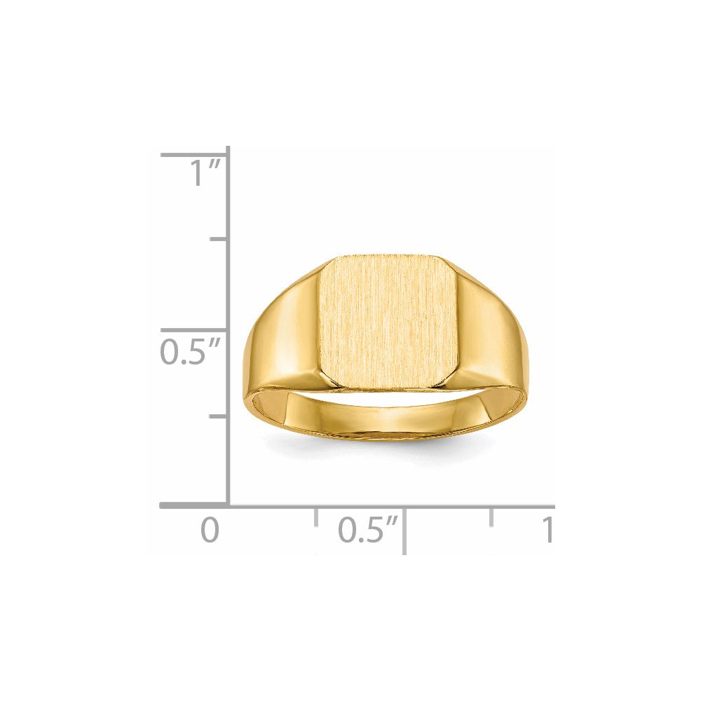 14k 11.0x11.0mm Open Back Mens Signet Ring