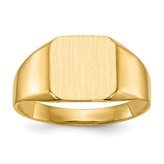 14k 11.0x11.0mm Open Back Mens Signet Ring