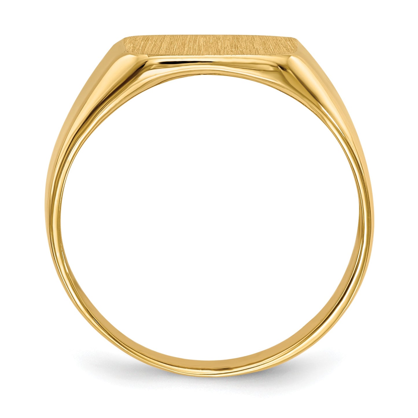14k 12.5x13.0mm Octagon Open Back Mens Signet Ring
