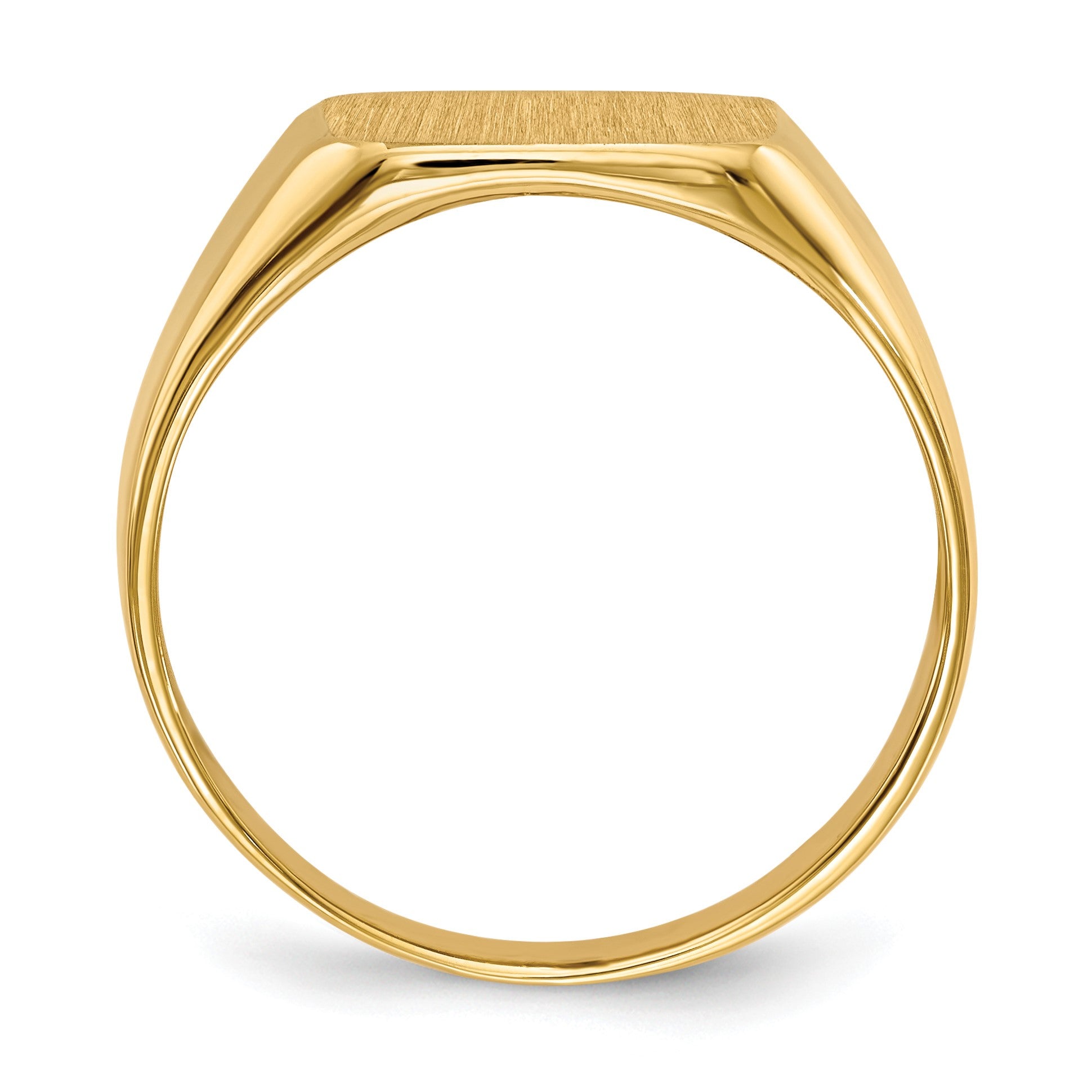 14k 12.5x13.0mm Octagon Open Back Mens Signet Ring