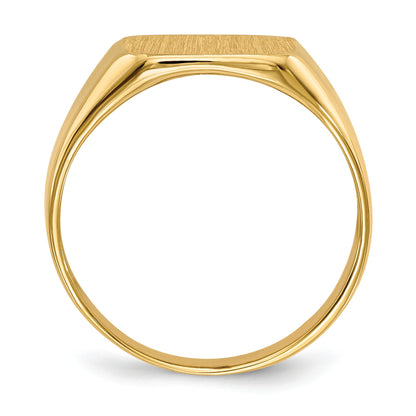14k 12.5x13.0mm Octagon Open Back Mens Signet Ring