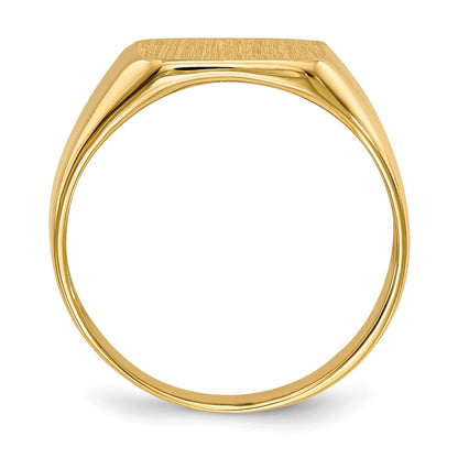 14k 13.0x12.5mm Open Back Men's Signet Ring