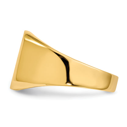 14k 12.5x13.0mm Octagon Open Back Mens Signet Ring