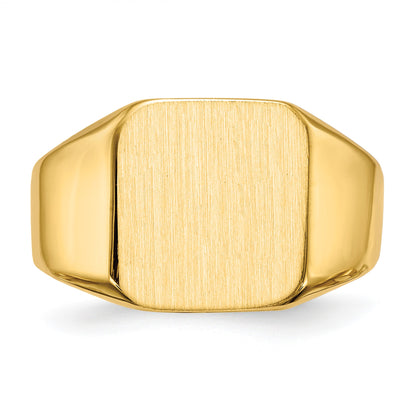 14k 12.5x13.0mm Octagon Open Back Mens Signet Ring