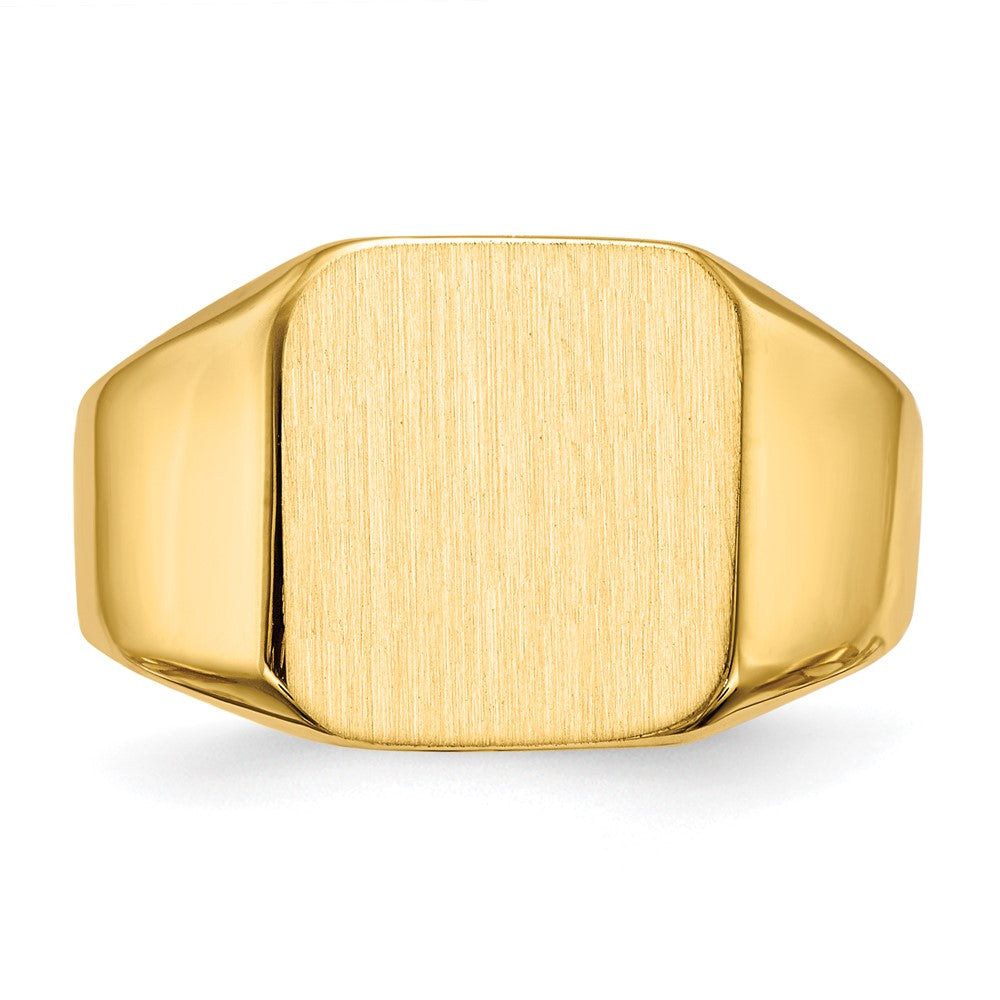 14k 13.0x12.5mm Open Back Men's Signet Ring