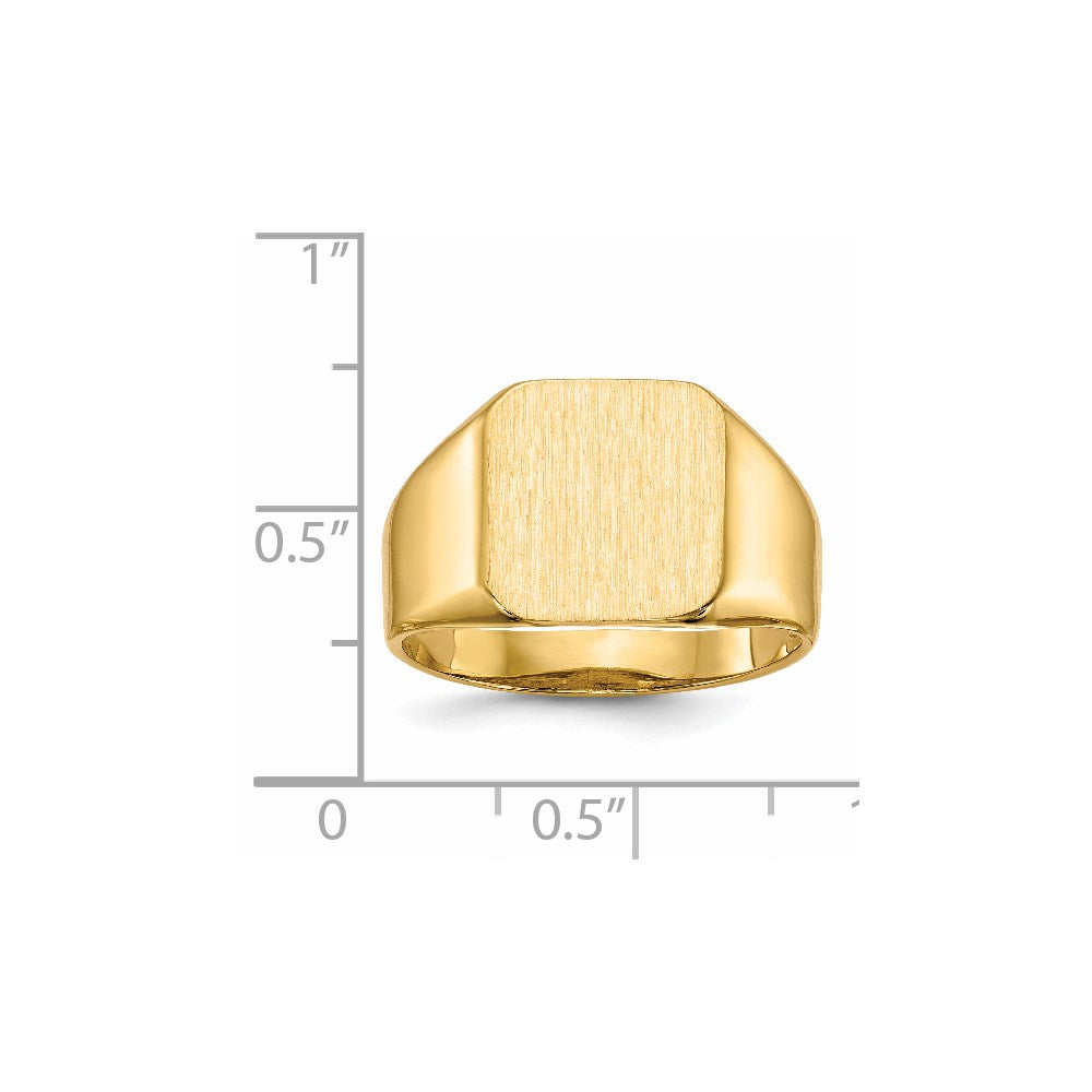 14k 13.0x12.5mm Open Back Men's Signet Ring