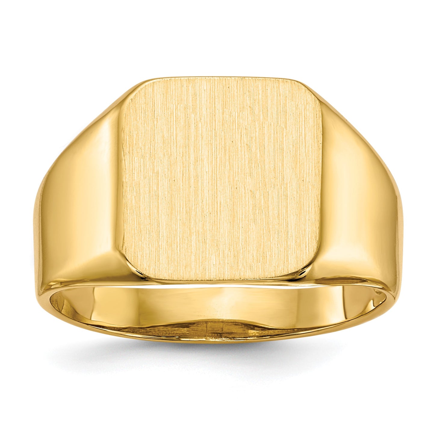 14k 12.5x13.0mm Octagon Open Back Mens Signet Ring