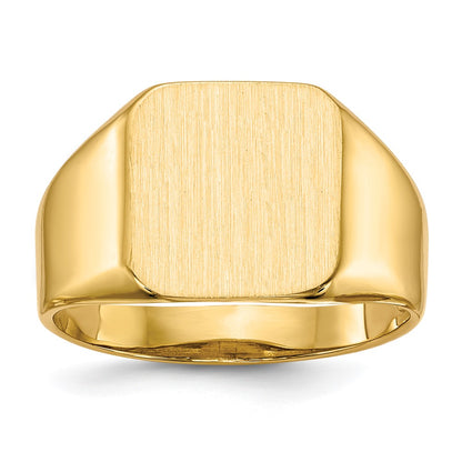 14k 13.0x12.5mm Open Back Men's Signet Ring