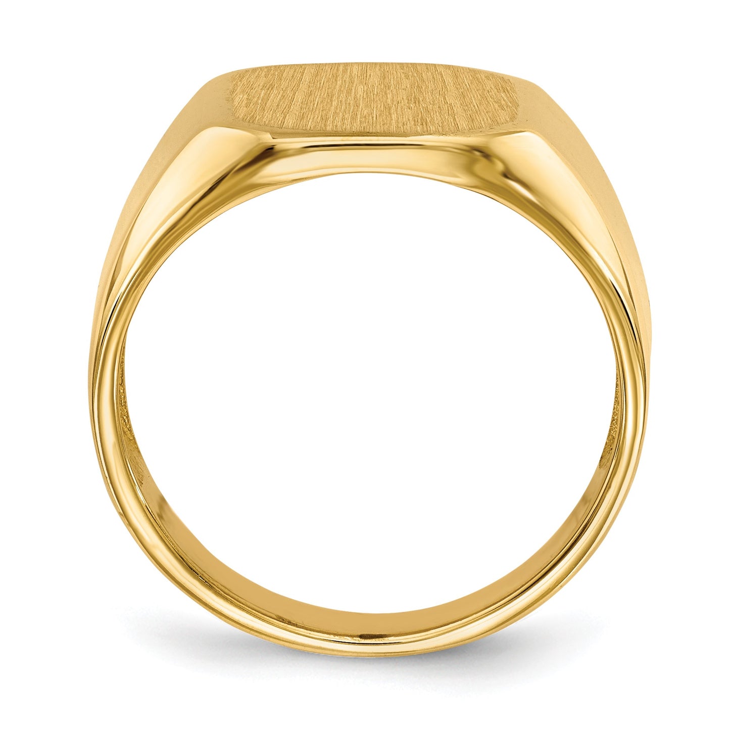 14k 13.0x15.5mm Octagon Open Back Mens Signet Ring