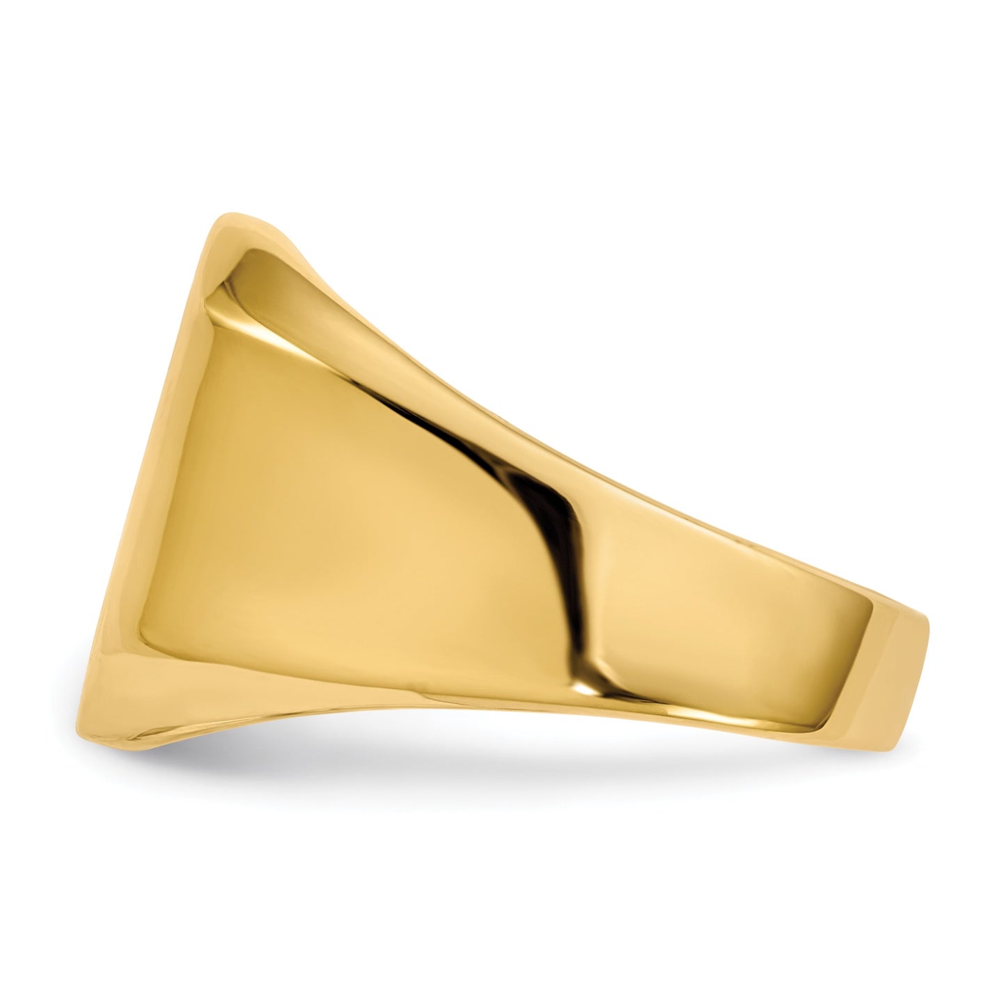 14k 13.0x15.5mm Octagon Open Back Mens Signet Ring