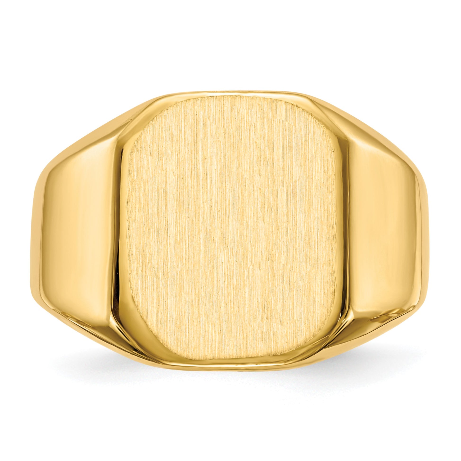 14k 13.0x15.5mm Octagon Open Back Mens Signet Ring