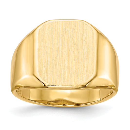 14k 13.0x15.5mm Octagon Open Back Mens Signet Ring