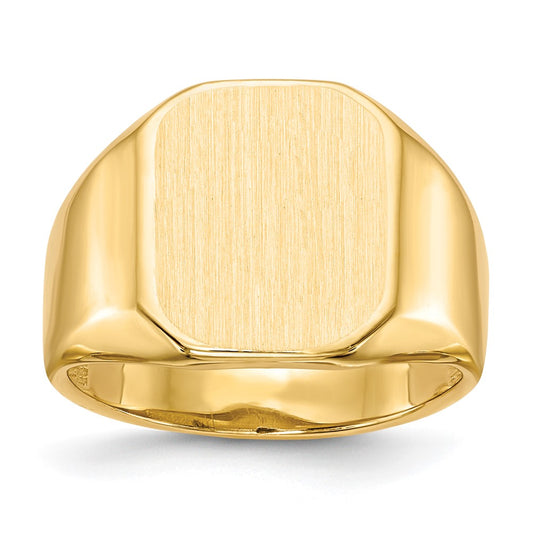 14k 15.5x13.0mm Open Back Mens Signet Ring