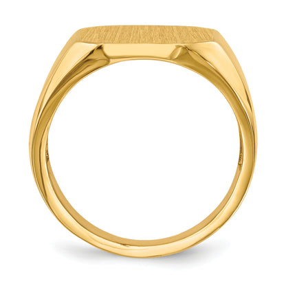 14k 15.0x17.0mm Octagon Open Back Mens Signet Ring