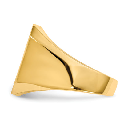 14k 15.0x17.0mm Octagon Open Back Mens Signet Ring