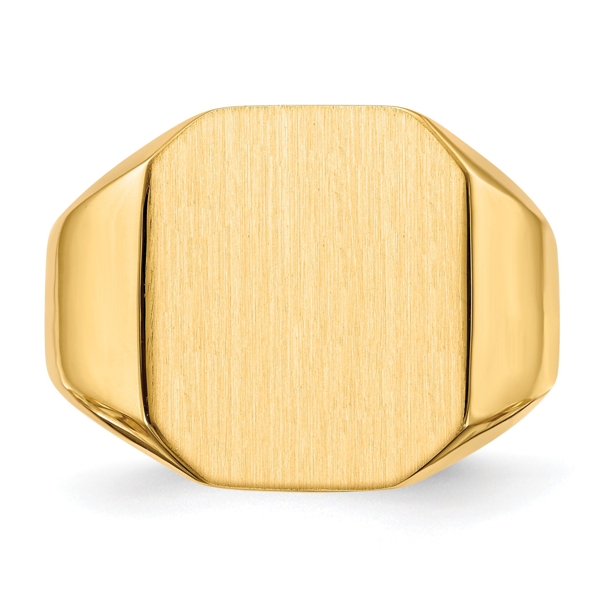 14k 15.0x17.0mm Octagon Open Back Mens Signet Ring