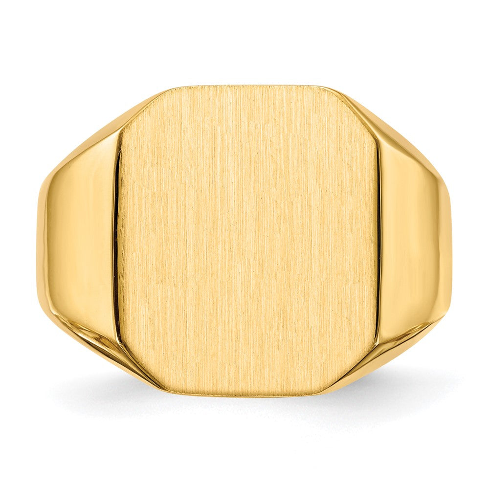 14k 17.0x15.0mm Open Back Mens Signet Ring