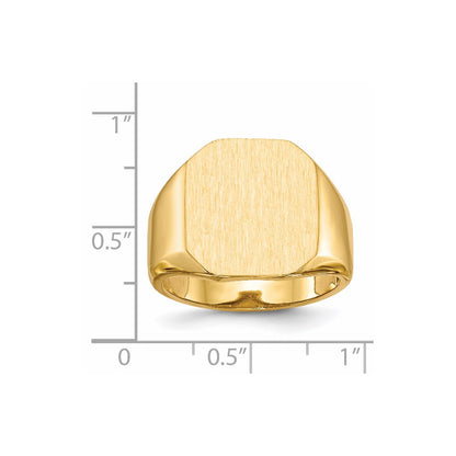 14k 17.0x15.0mm Open Back Mens Signet Ring