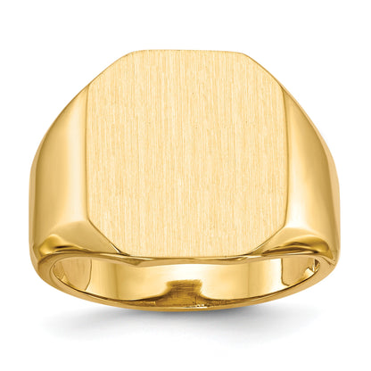 14k 15.0x17.0mm Octagon Open Back Mens Signet Ring