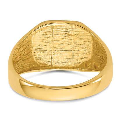 14k 12.5x11.0mm Octagon Open Back Signet Ring