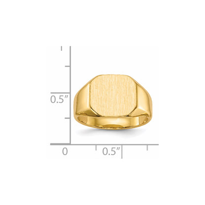 14k 12.5x11.0mm Closed Back Signet Ring