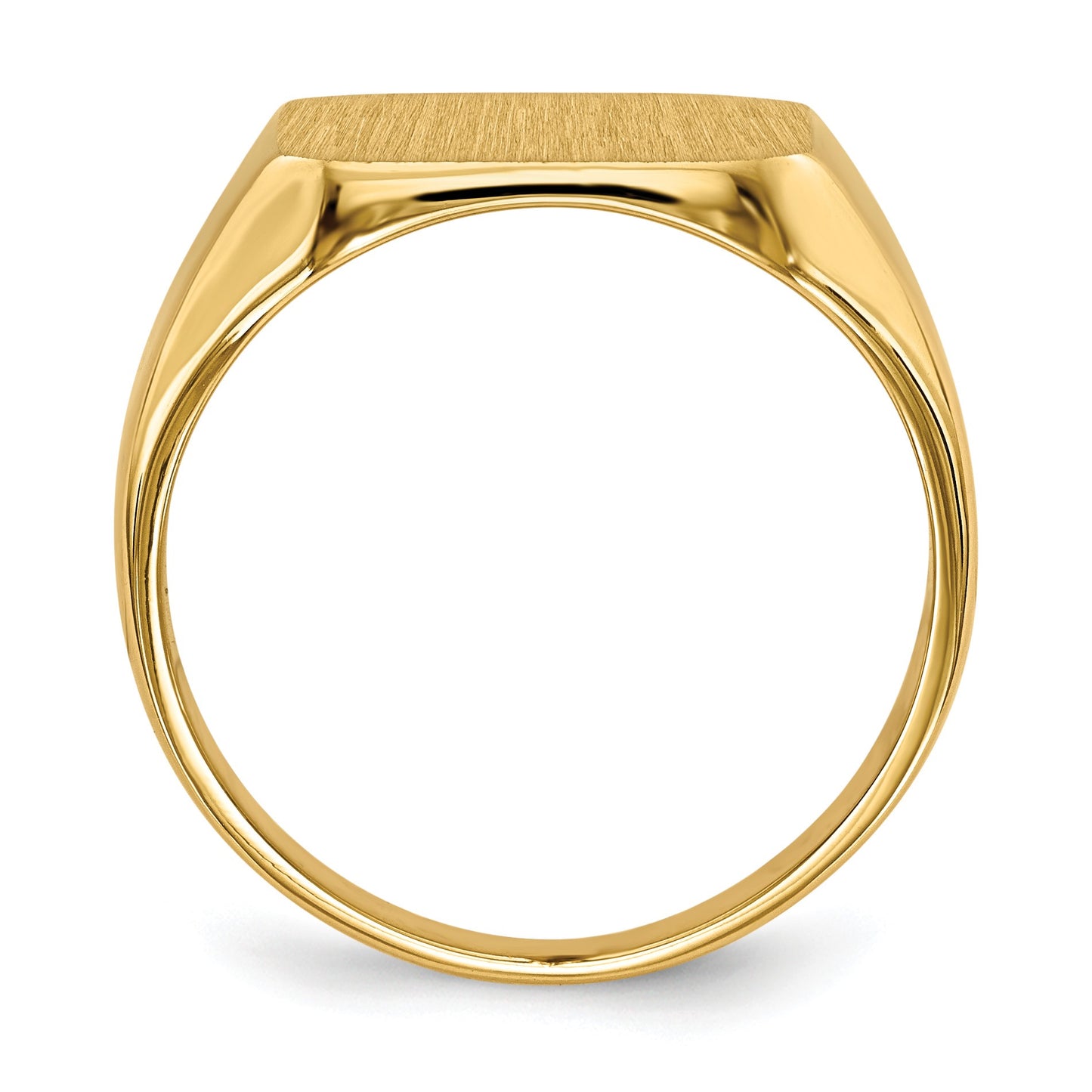14k 13.0x14.0mm Octagon Closed Back Mens Signet Ring