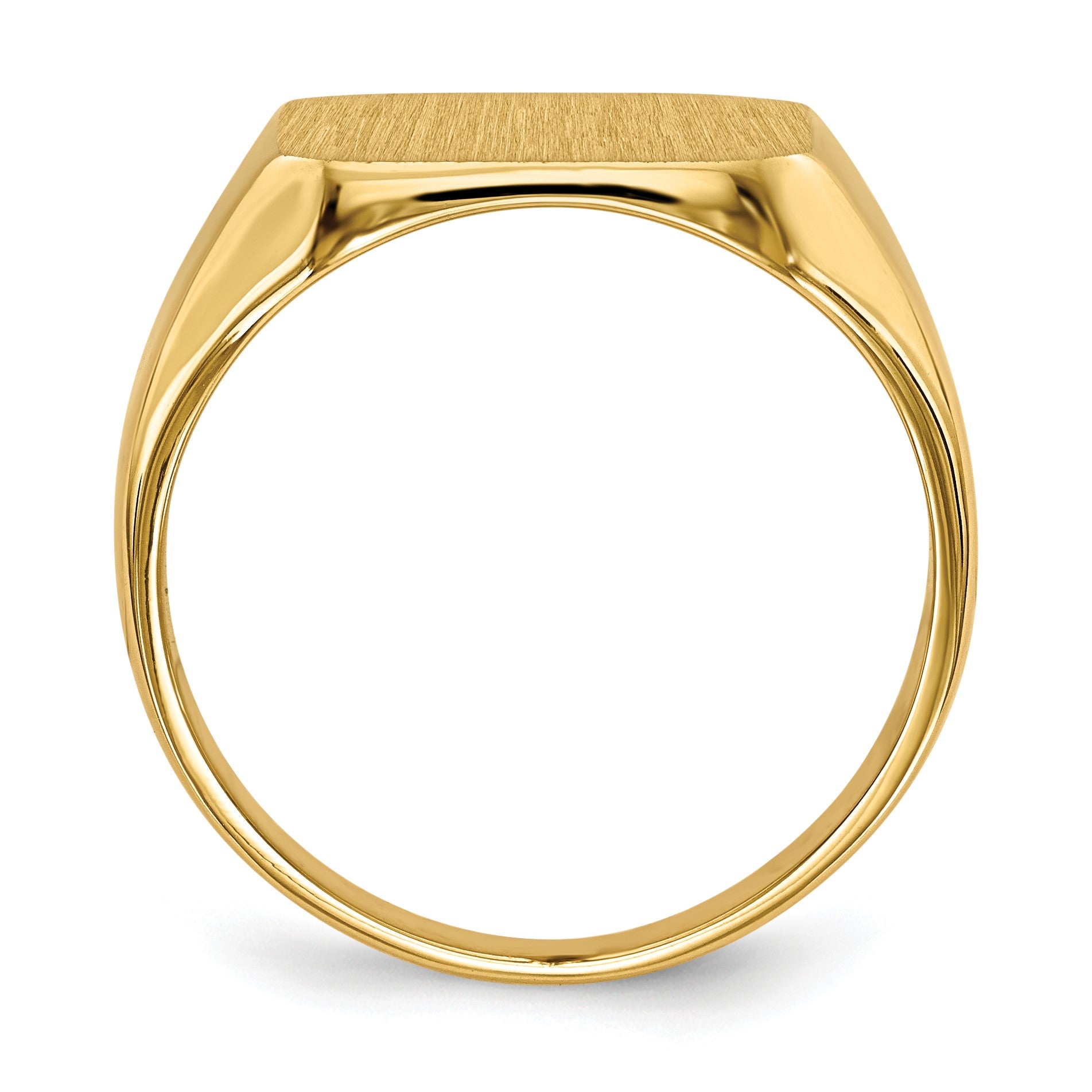 14k 13.0x14.0mm Octagon Closed Back Mens Signet Ring
