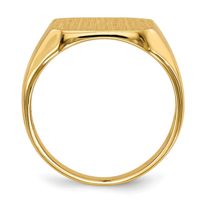 14k 13.0x14.0mm Octagon Closed Back Mens Signet Ring