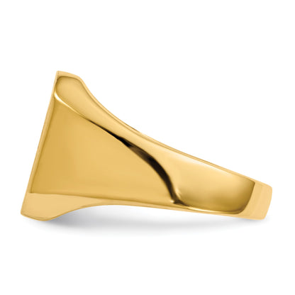 14k 13.0x14.0mm Octagon Closed Back Mens Signet Ring