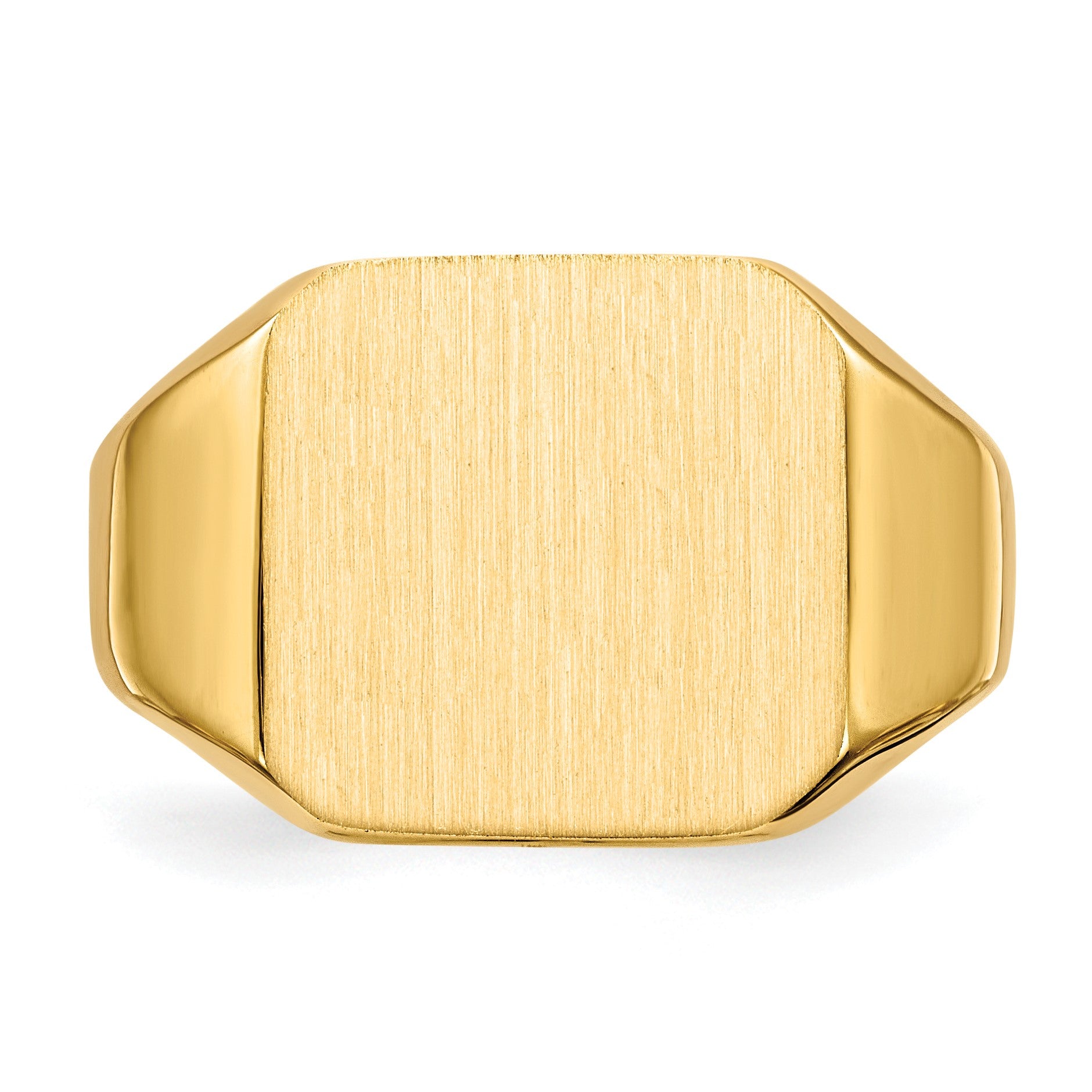 14k 13.0x14.0mm Octagon Closed Back Mens Signet Ring