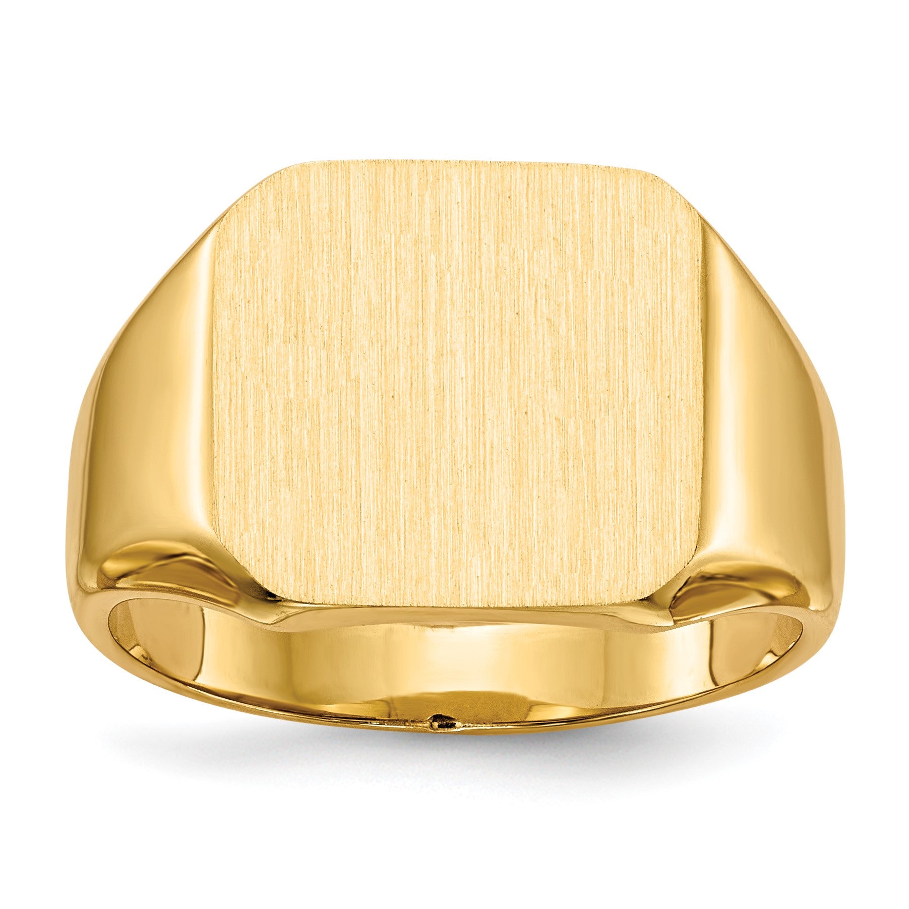 14k 13.0x14.0mm Octagon Closed Back Mens Signet Ring