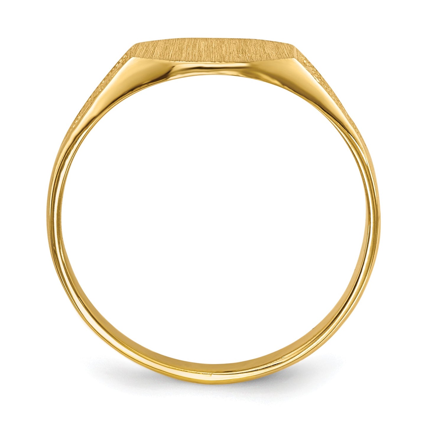 14k 8.5x7.0mm Octagon Closed Back Signet Ring