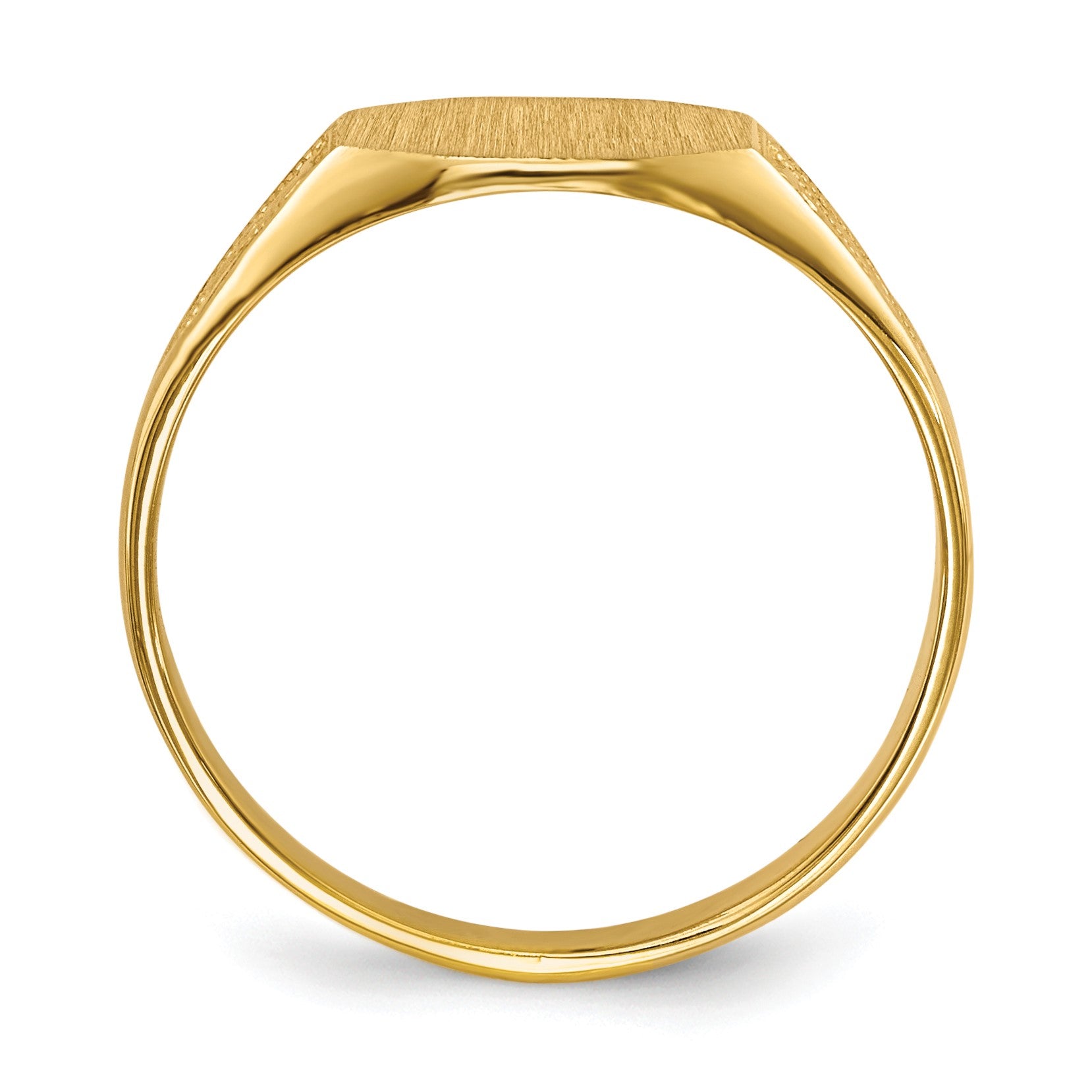 14k 8.5x7.0mm Octagon Closed Back Signet Ring